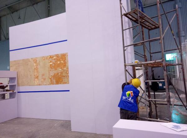 高教展展臺(tái)搭建現(xiàn)場(chǎng)